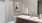 a bathroom with a large mirror